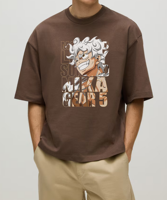 Gear 5 Warrior – Anime Graphic 240 GSM Oversized Streetwear T-Shirt