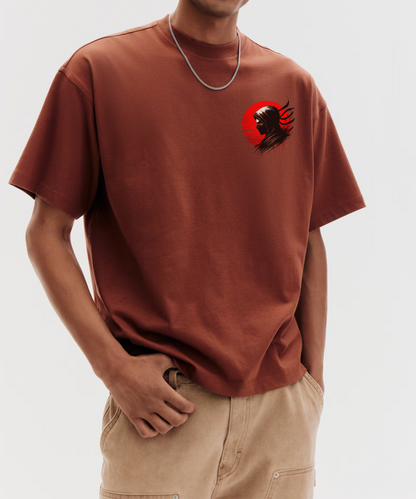 Ninja Silhouette – Dual Graphic 240 GSM Oversized Streetwear T-Shirt