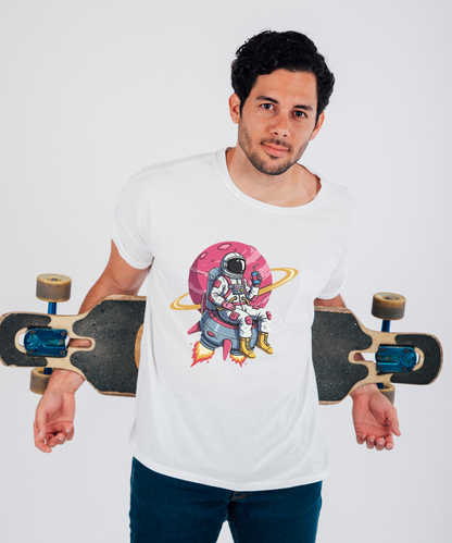 Astronaut Chill Mode – Space Graphic 240 GSM Streetwear T-Shirt