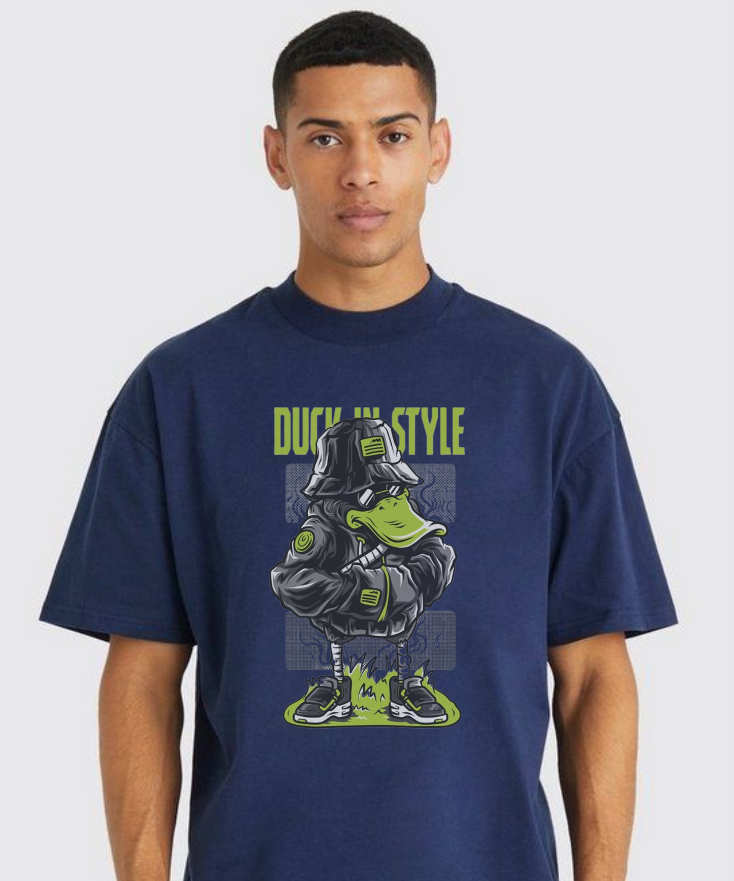 Duck in Style – Urban Cartoon Graphic 240 GSM Streetwear T-Shirt