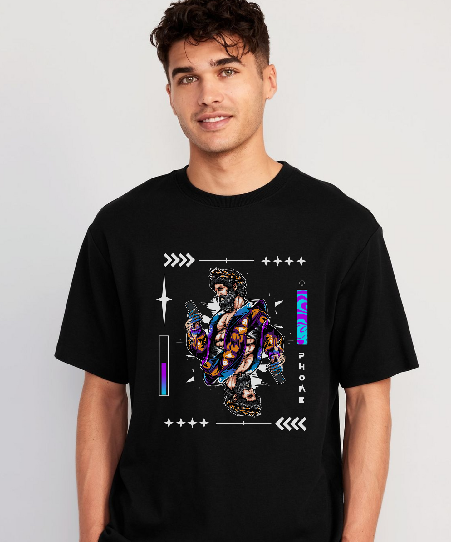 Modern Zeus – Greek God Graphic 240 GSM Streetwear T-Shirt