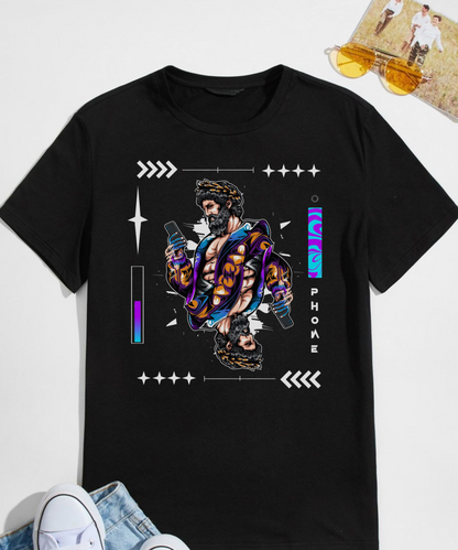Modern Zeus – Greek God Graphic 240 GSM Streetwear T-Shirt