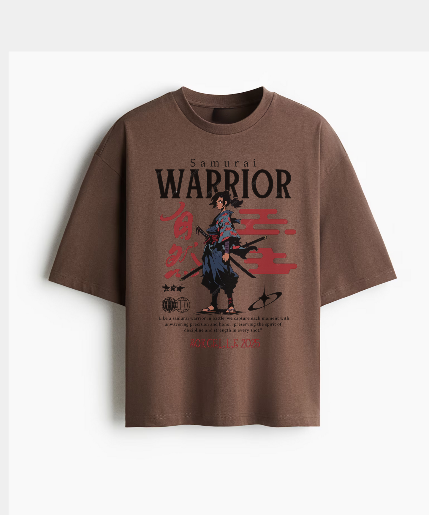 Samurai Warrior – Japanese Graphic 240 GSM Oversized Streetwear T-Shirt