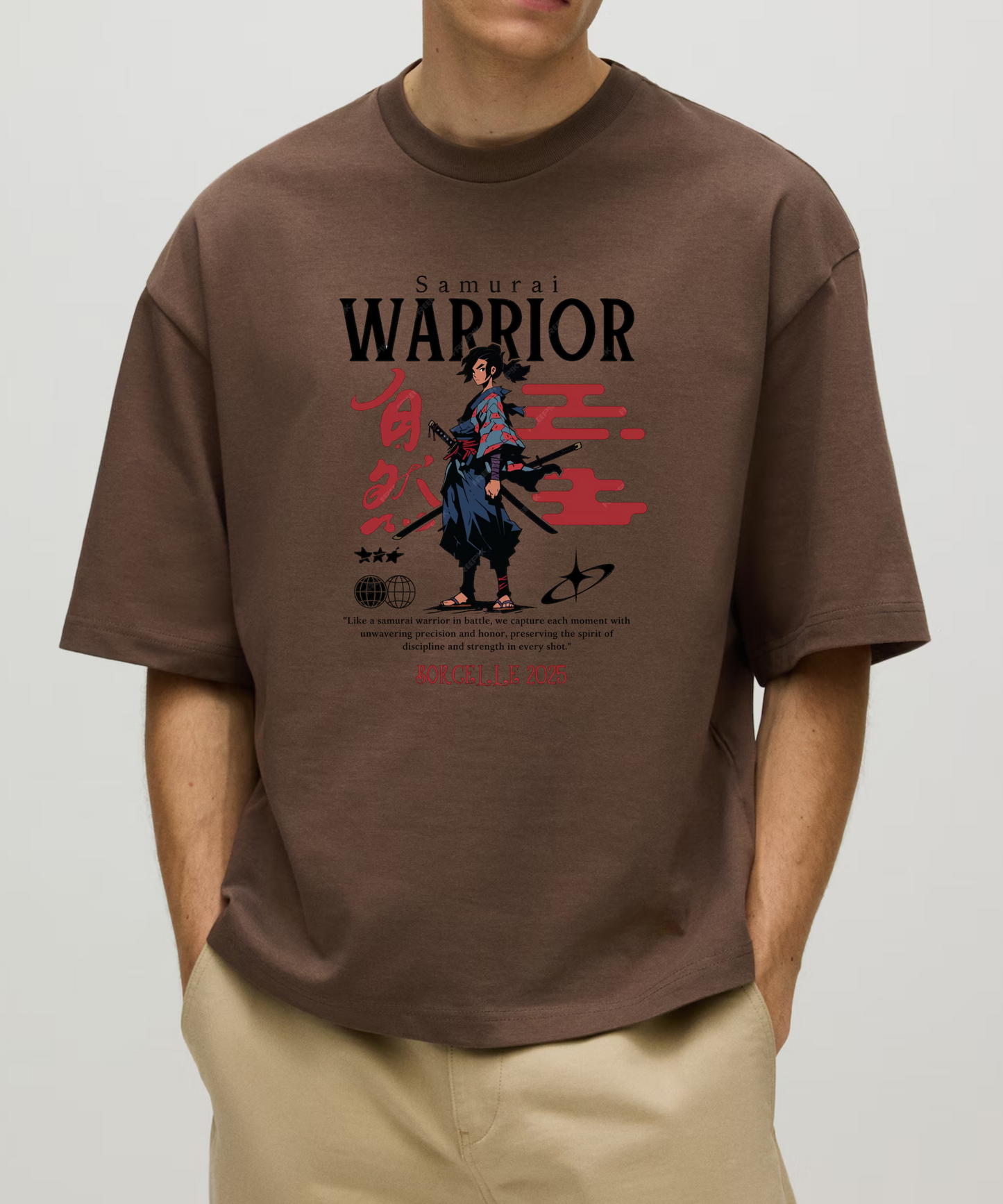 Samurai Warrior – Japanese Graphic 240 GSM Oversized Streetwear T-Shirt