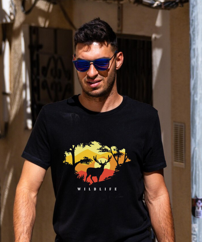 Wildlife Sunset – Nature Graphic 240 GSM Oversized Streetwear T-Shirt